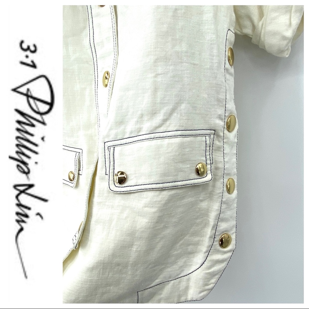💕 3.1 Phillip Lim Ivory Button Up Jacket NWT - Picture 7 of 10